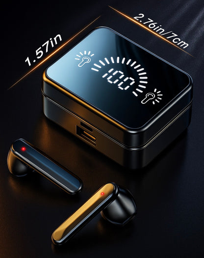 Mirror Battery Power LED Display Wireless Earbuds