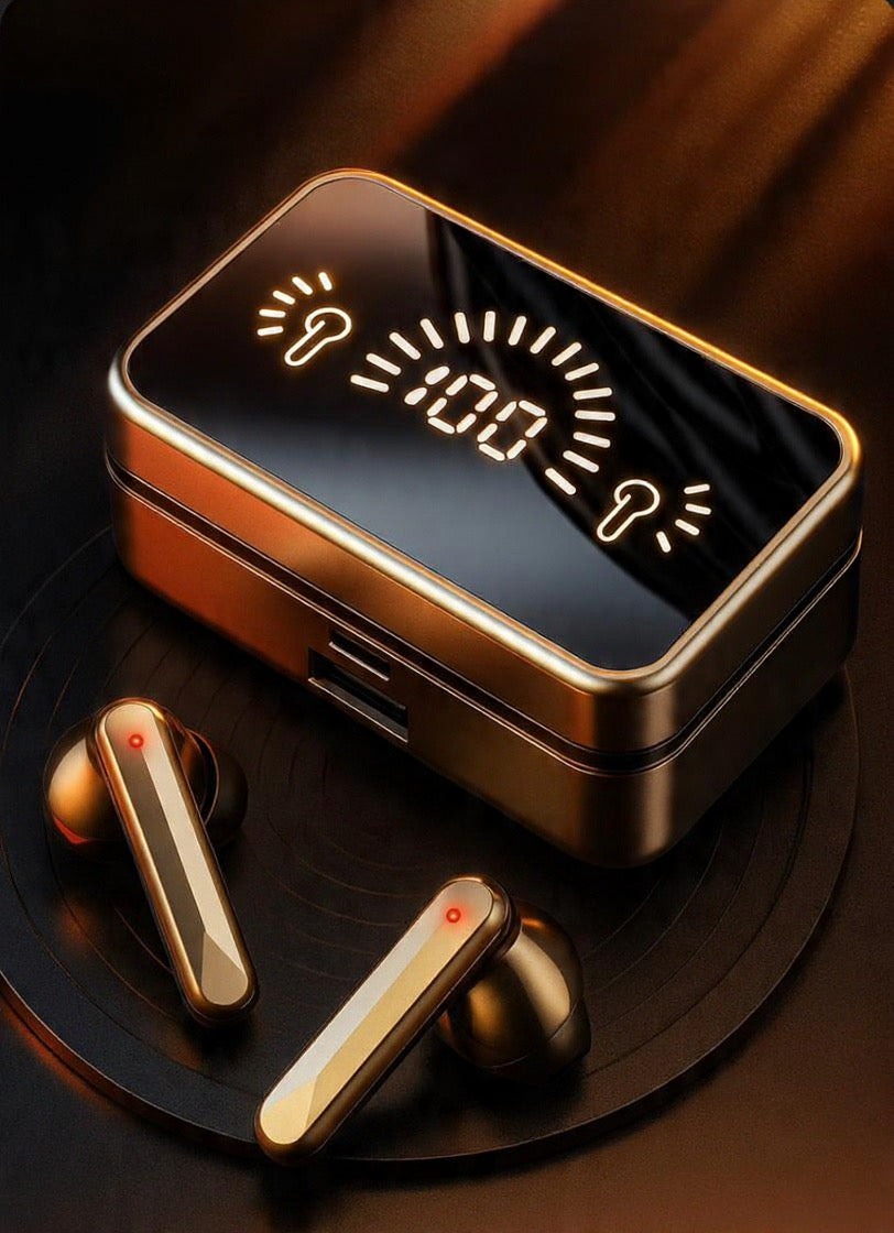 Mirror Battery Power LED Display Wireless Earbuds