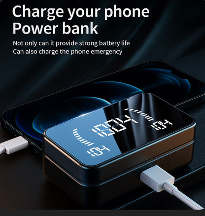 Mirror Battery Power LED Display Wireless Earbuds